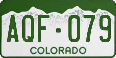 CO license plate AQF079