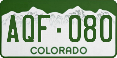 CO license plate AQF080