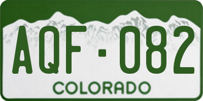 CO license plate AQF082