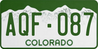 CO license plate AQF087