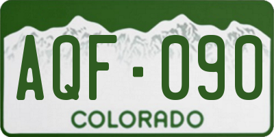 CO license plate AQF090