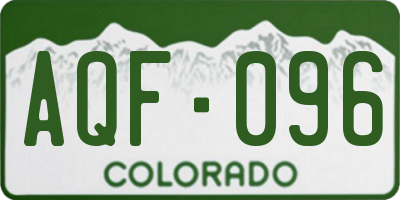 CO license plate AQF096