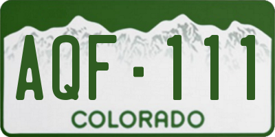 CO license plate AQF111