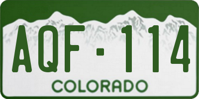 CO license plate AQF114