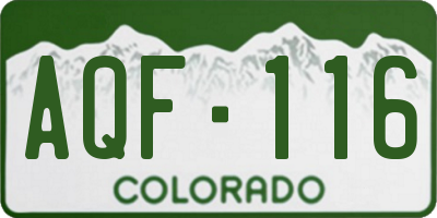 CO license plate AQF116