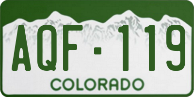 CO license plate AQF119