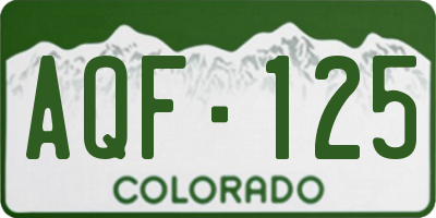 CO license plate AQF125