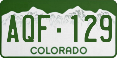 CO license plate AQF129