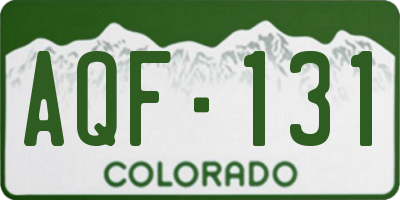 CO license plate AQF131