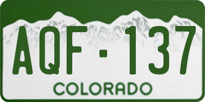 CO license plate AQF137