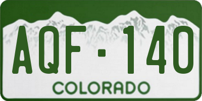 CO license plate AQF140