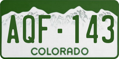 CO license plate AQF143