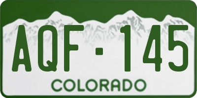 CO license plate AQF145