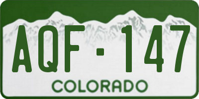 CO license plate AQF147