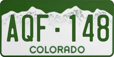 CO license plate AQF148