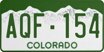 CO license plate AQF154