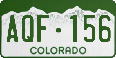 CO license plate AQF156