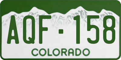 CO license plate AQF158