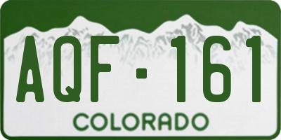 CO license plate AQF161