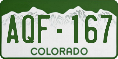 CO license plate AQF167