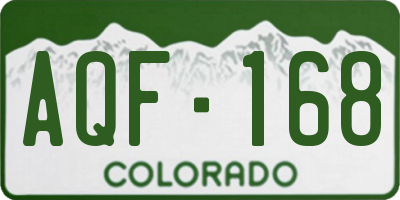 CO license plate AQF168