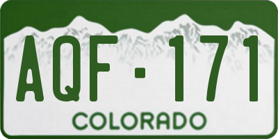 CO license plate AQF171