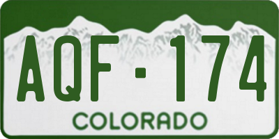 CO license plate AQF174