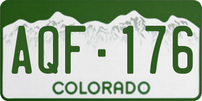 CO license plate AQF176