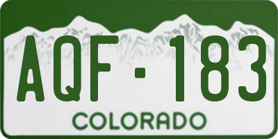 CO license plate AQF183