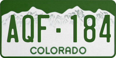 CO license plate AQF184