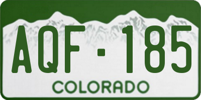 CO license plate AQF185