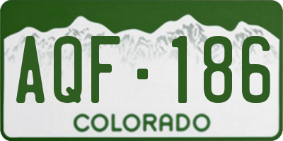 CO license plate AQF186