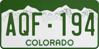 CO license plate AQF194