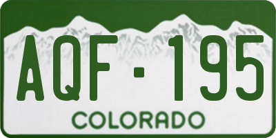 CO license plate AQF195