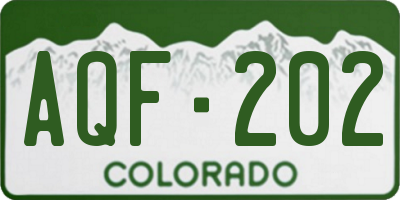CO license plate AQF202