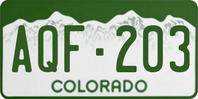 CO license plate AQF203
