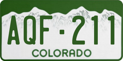 CO license plate AQF211