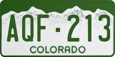 CO license plate AQF213
