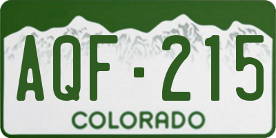 CO license plate AQF215