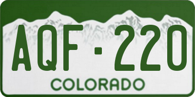 CO license plate AQF220