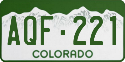 CO license plate AQF221