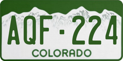 CO license plate AQF224