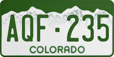CO license plate AQF235