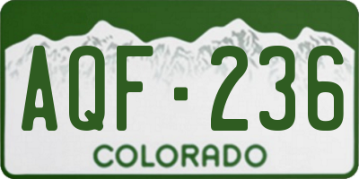 CO license plate AQF236