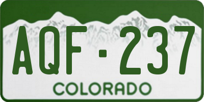 CO license plate AQF237
