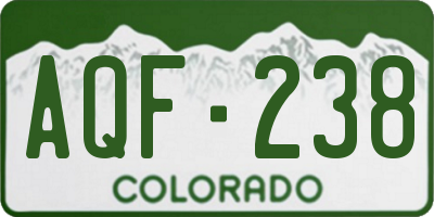 CO license plate AQF238