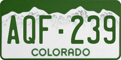 CO license plate AQF239