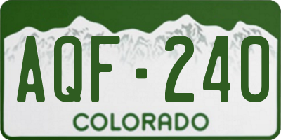 CO license plate AQF240