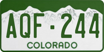 CO license plate AQF244