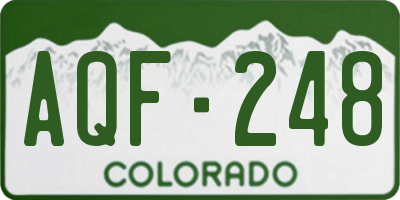 CO license plate AQF248